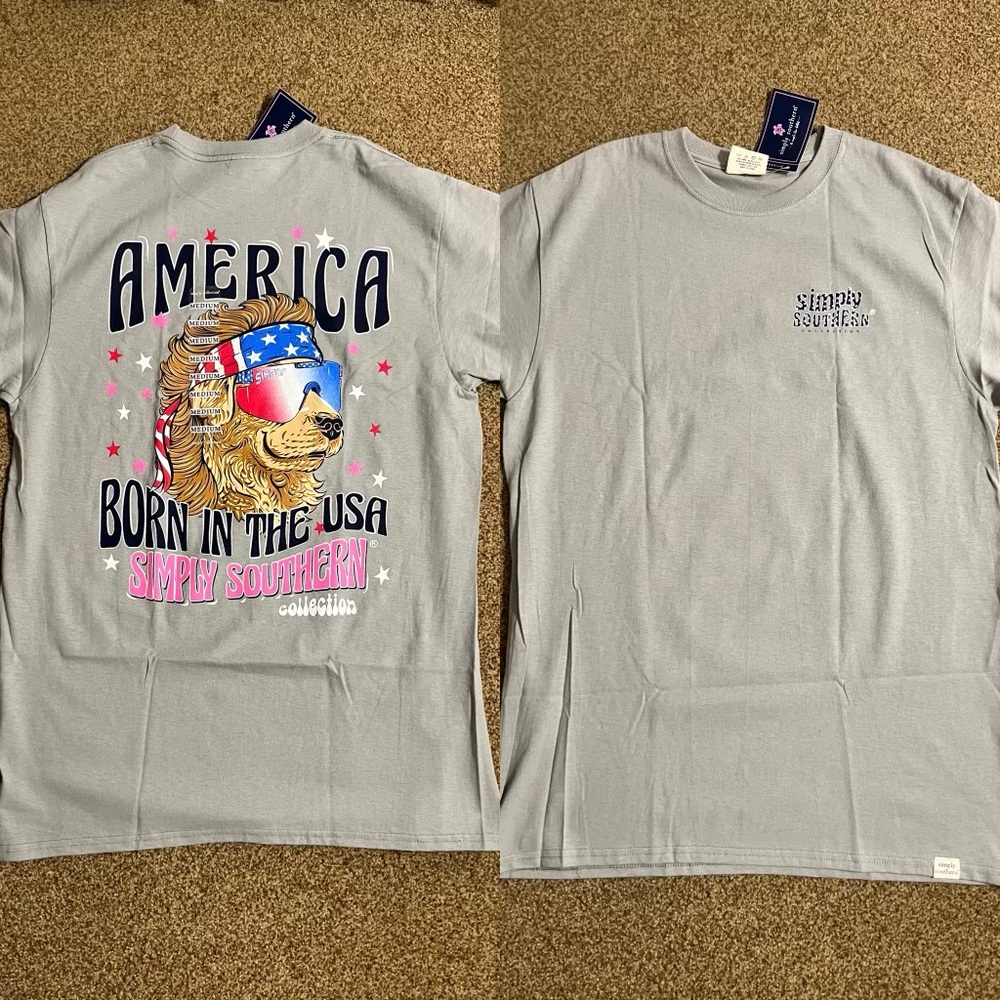 NWT Simply Southern Patriotic Ladies T-Shirt Medium
